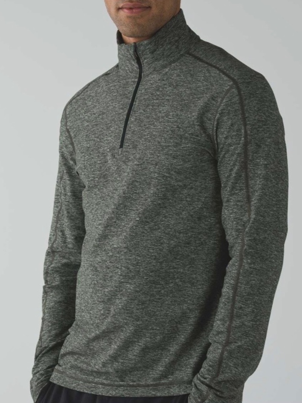 Lululemon Men’s Surge 1/2 Zip Heathered Greeb